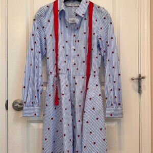 Intrend by Max Mara Poplin Heart Shirt Dress Size: Medium US4/6 Spring/Summer